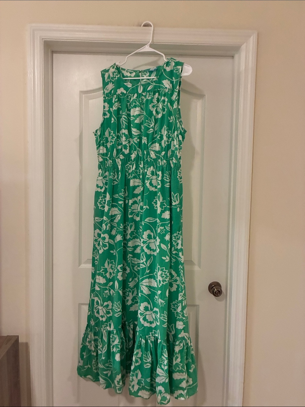 Draper James Linen Floral Smocked Waist Tiered Maxi Dress Southern Charm - Picture 4 of 11